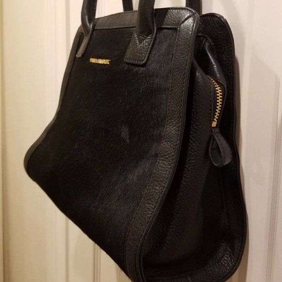 VERA BRADLEY Natalie -Leather and Calf Hair- Limited Edition Handbag Purse Black - Picture 3 of 9